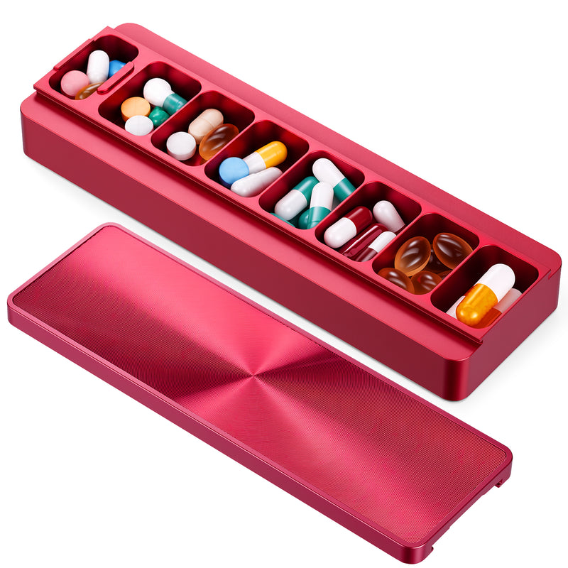 7-Day Aluminium Weekly Pill Organiser – Concentric CD Vitamin & Supplement Case