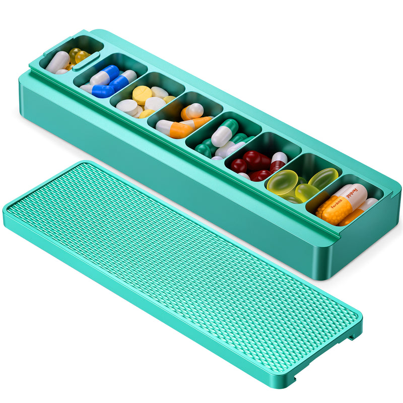 7-Day Aluminium Weekly Pill Organiser – Diamond Texture Medicine Case